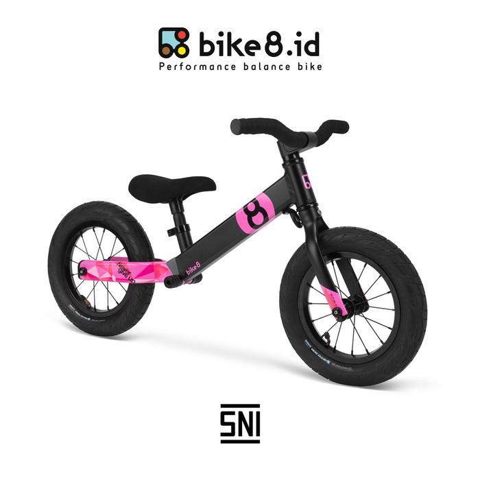 BIKE8 S-PRO Balance Bike Pushbike Sepeda Anak - BLACK PINK