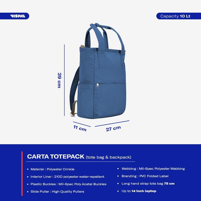 [Beli Lokal] Tas Sekolah - Backpack Totepack Carta - Visval - Tas Ransel