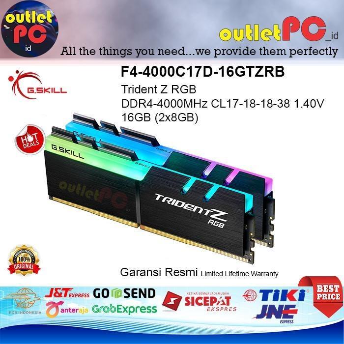 GSkill DDR4 Trident Z RGB 16GB (2x8GB) F4-4000C17D-16GTZRB