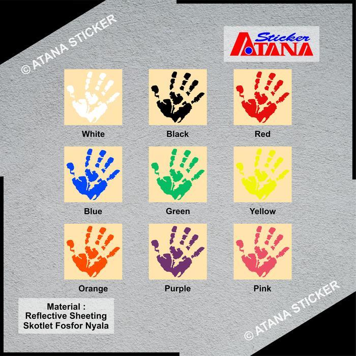 Stiker Cutting Reflektif Jejak Tangan Handprint Mark Telapak Tanda Cat Paint Darah Blood Tracak Hand