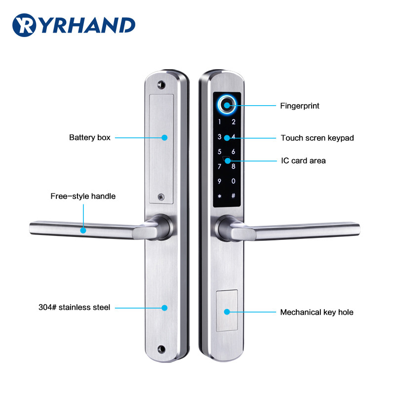 Stainless steel Waterproof biometric fingerprint door Lock electronic Smart door lock RFID Card lock