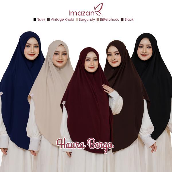 Sedia IMAZAN Hijab Syari Jersey Korea Non Pet Khimar Syari Haura Series Jilbab Instan Ukuran Standar