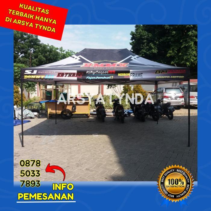 TENDA LIPAT 3X4.5 CUSTOM PRINTING – PRAKTIS DIPASANG, COCOK UNTUK PROMOSI & EVENT - Hitam