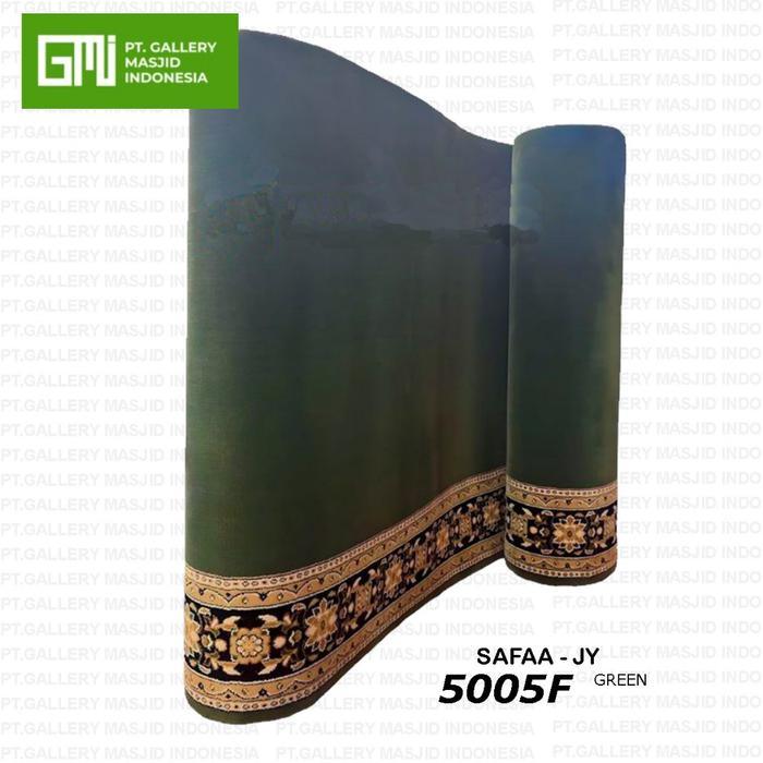 PT. GMI - Karpet Roll Lantai Untuk Masjid Empuk Tebal 18mm Safaa Warna Hijau Polos / Karpet Masjid