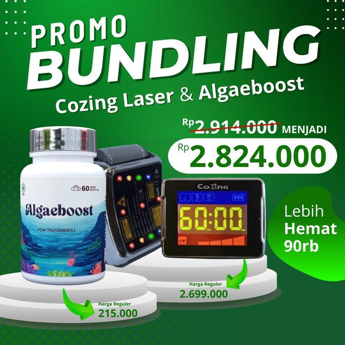 BUNDLING COZING LASER 4 warna laser 11 titik alternatif dr + ALGAEBOOST SPIRULINA isi 60 Tablet