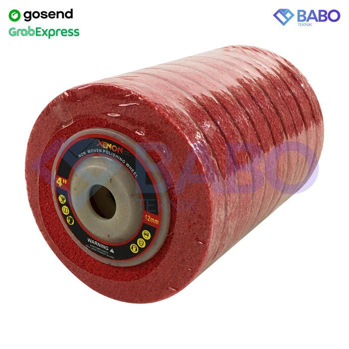 Xenon Non Woven Pad 4 Inch Merah - Mata Gurinda Poles Non Woven