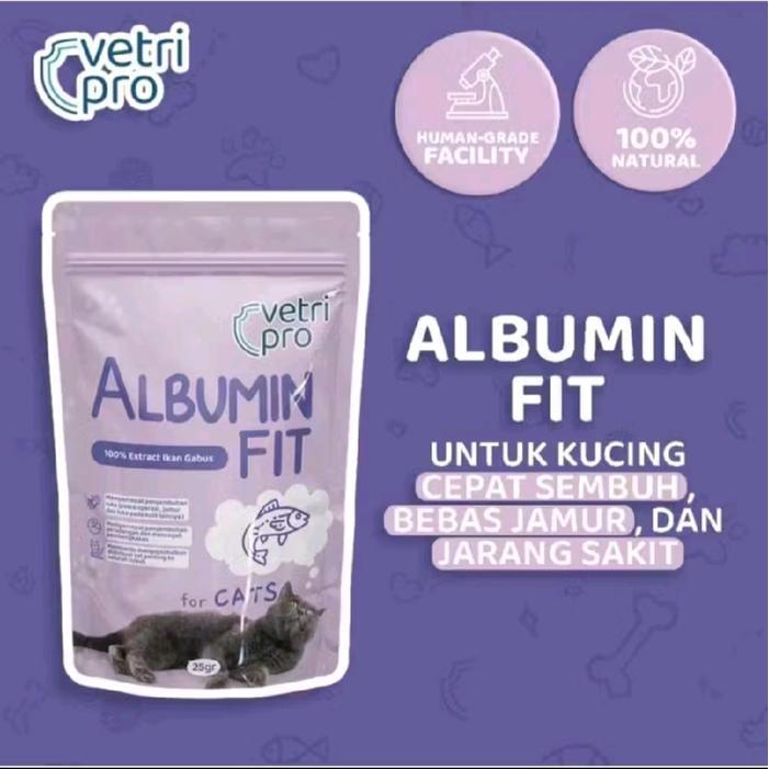 Youthfulyield Kucing Imunitas Bebas Flu/Pilek & Jamur Albumin Fit Vetripro 25Gr