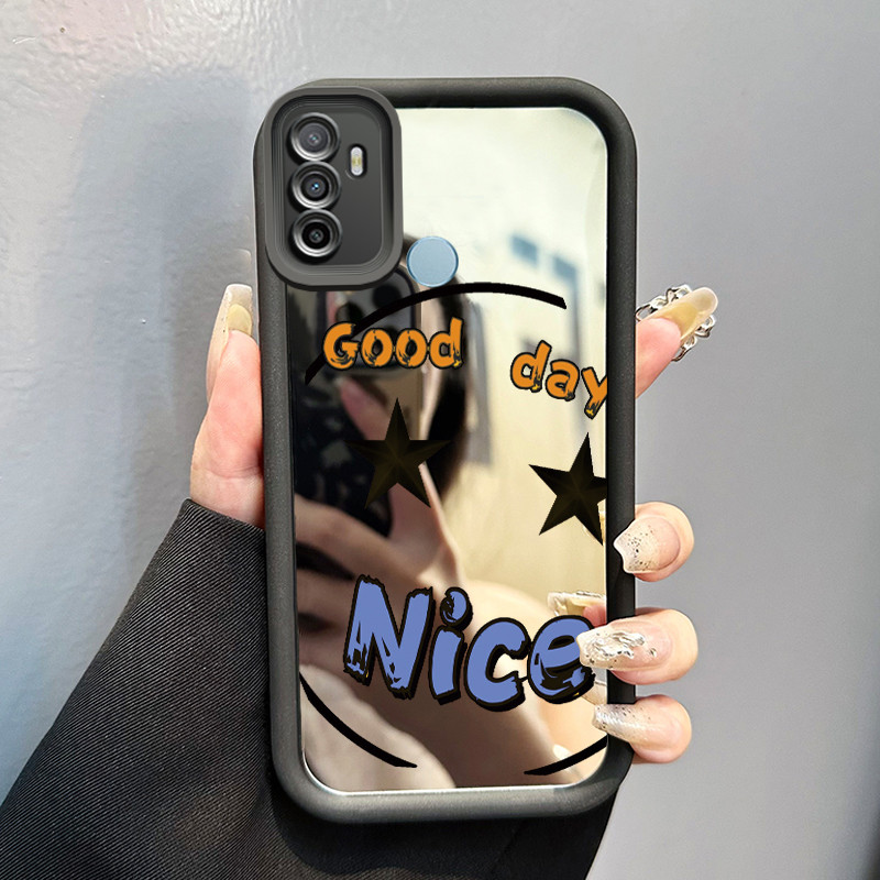 Casing Hp Untuk OPPO A53 2020 A33 2020 A53s A32 A11s Case Casing tas wajah hantu Pola Kasus cermin t