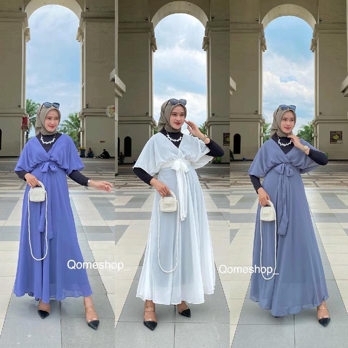 Dress Zora wanita bahan ceruti premium baju pesta Muslim Manset Gamis Mewah