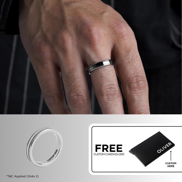 Kuze Original Cincin Tungsten Anti Gores & Anti Karat Stylish Minimalis - Nelson Ring