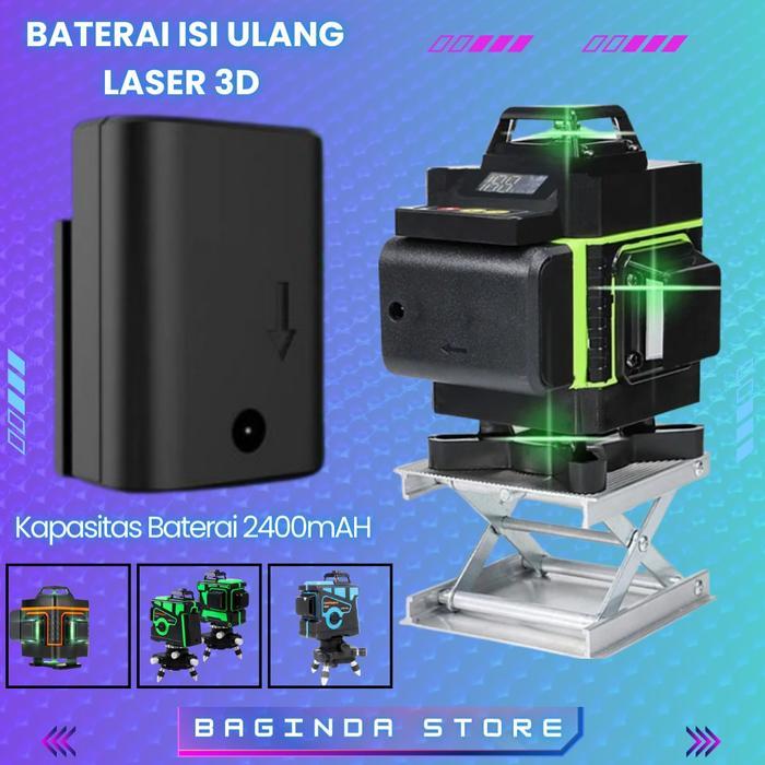 TERLARIS Baterai Laser level 12 16 Line Isi Ulang / Adaptor Charger 2A 3A 5A SALE
