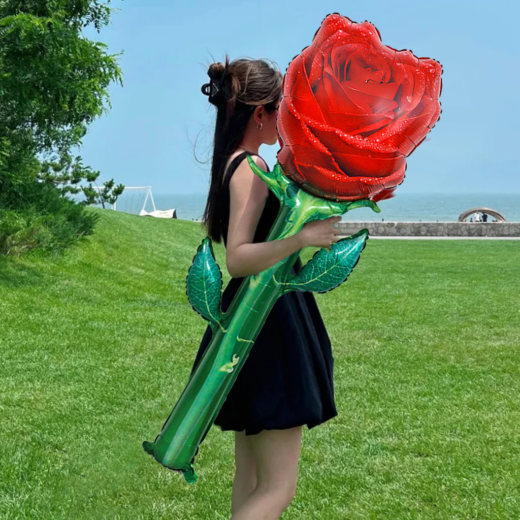 Large Simulation Red Rose Aluminum Balloon Mother'S Day Wedding Proposal Girl Gift Annrsary Thday