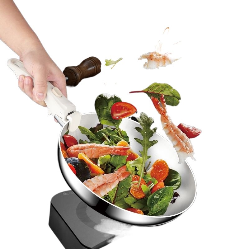 316 stainless steel wok removable wok household non-stick wok induction cooker uncoated steak frying