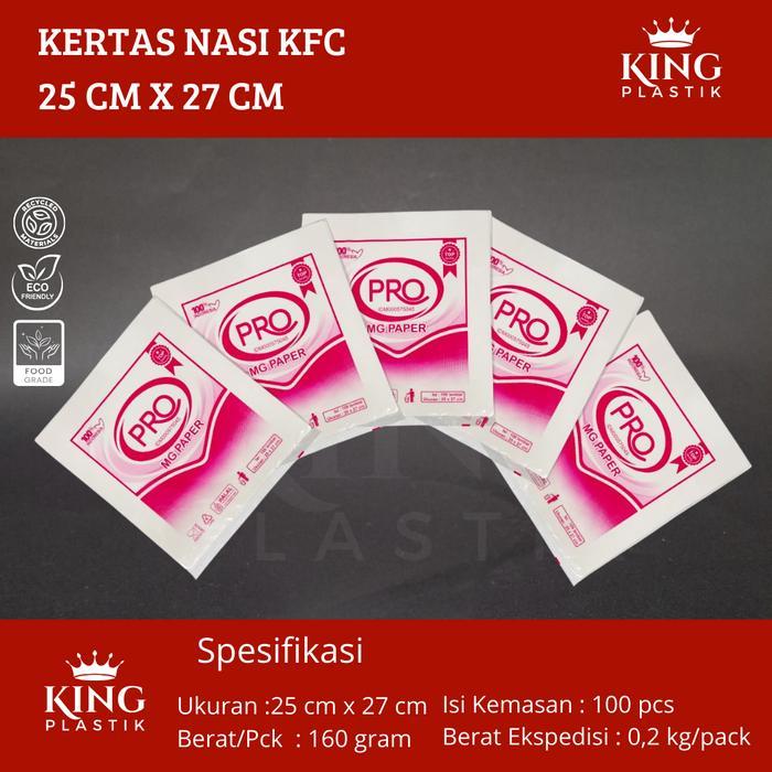 Kertas Nasi KFC 25x27 Kertas Pembungkus Kebab 25 x 27 @100 Lembar
