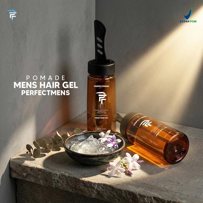 Pomade Gel Pria Perfectmens Super Hold Tahan Seharian Anti Kaku Hair Styling Rambut Pria Rapi