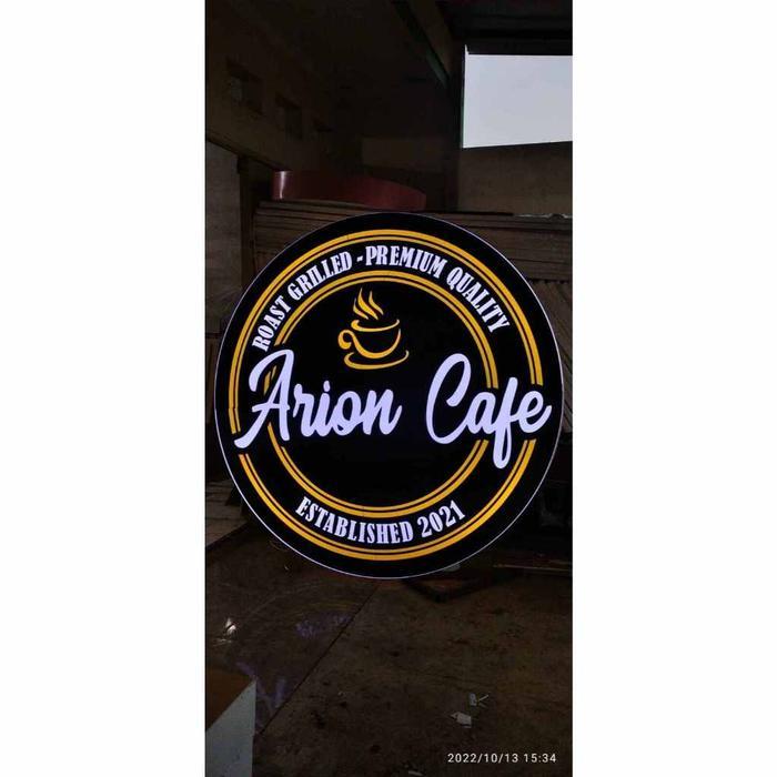 Neon Box Standar Plang Nama Toko Bulat, Plang Nama Ruangan,Plang Nama Akrilik, Plang