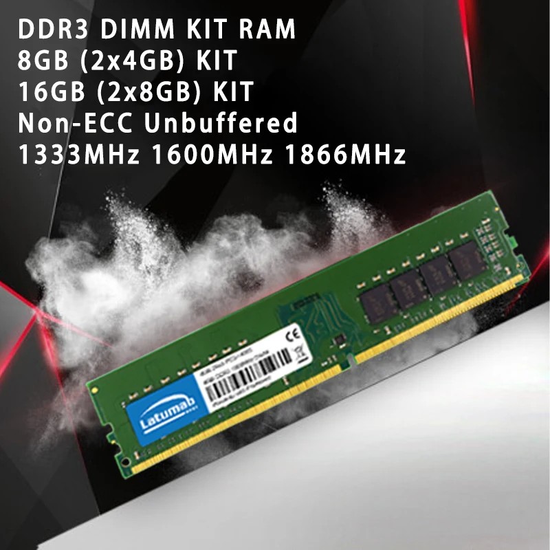 Latumab DDR3 Memoria RAM DDR3 8GB 2x4 2x8GB 1866MHz 1600 1333MHz Desktop RAM PC3-12800 14900 1.5V