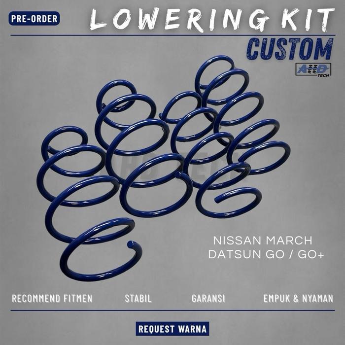 Lowering Kit / Per Custom Ceper Mobil March - Datsun Go/Go+ (PNP) 1 Set Depan-Belakang [4 Pcs] Ban