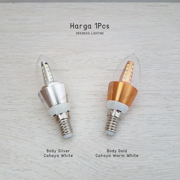 Lampu bohlam candle led 5w fiting e14 terang hias gantung