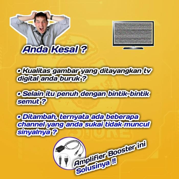 "New" Alat Penguat Sinyal Boster Antena Tv Digital Analog Amplifier Booster DVB-T2 Original