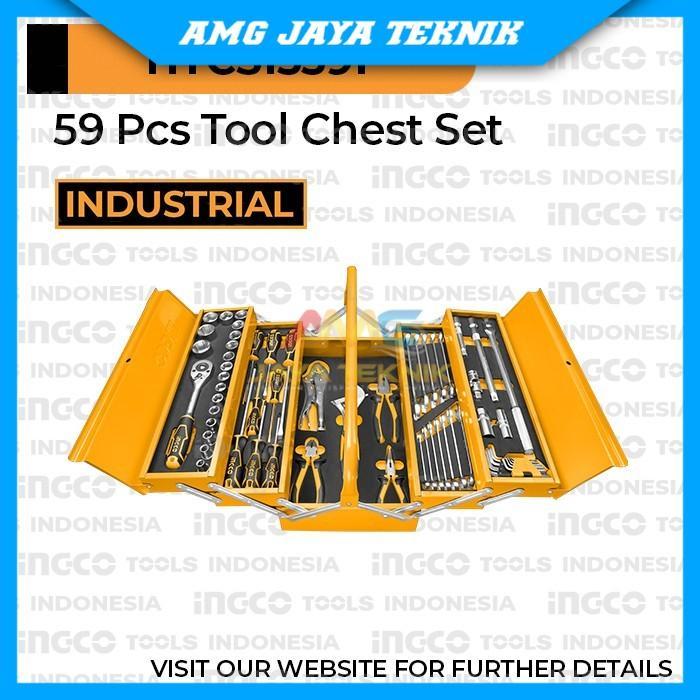 Tool Set Box Kotak Perkakas 59-Pcs Mechanical Tool Chest Set INGCO