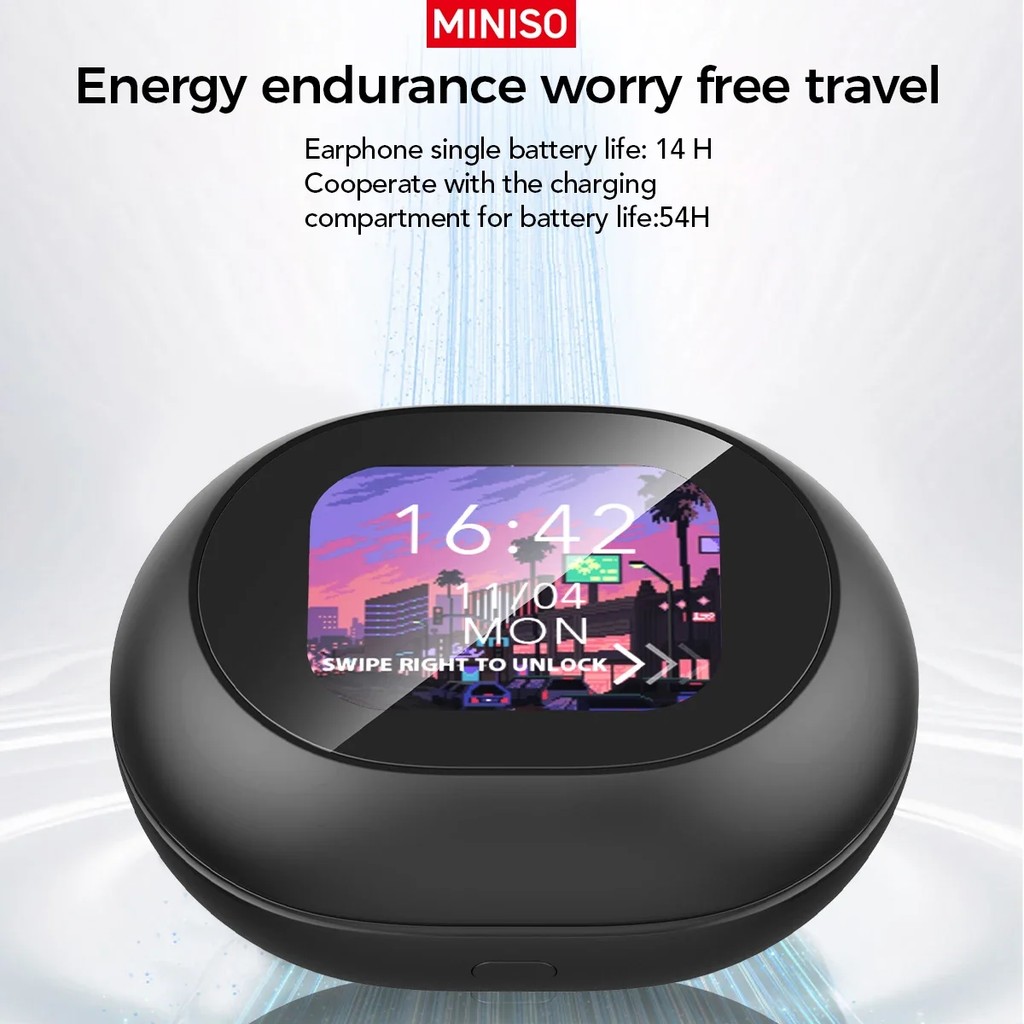 [HD Touchscreen]MINISO MS188 AI Translation Earbuds Bluetooth Earphones Wireless Headphones