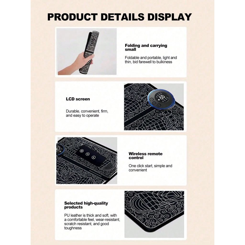 2026EMS Foot Massager Rechargeable Massage Pad Foot Relaxation Pad Electric Foot Massage Tools