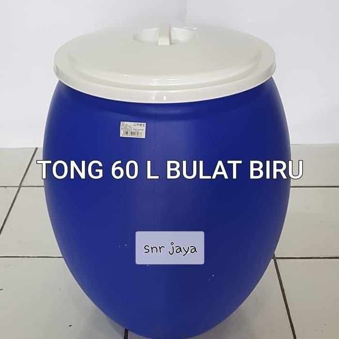 Tong Air/Gentong Air 60 Liter Bulat Biru Green Leaf/ Gojek/ Grab
