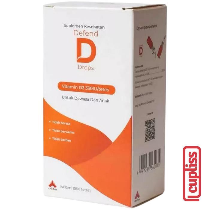 Defend D Drops Vitamin D3 330IU Tetes Kesehatan Dewasa Anak 15ml