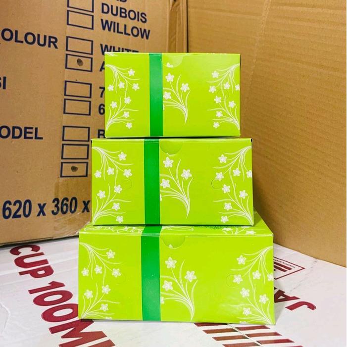 25pcs Kardus Snack Motif Pita 12x12 12x14 12x16/Kardus Kue Motif Pita Warna Hijau/Kardus Snack