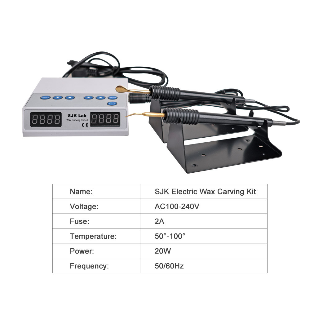 ELIJAH Dental Electric Wax Waxer Carver Kits with Double Carving Pen Carving Wax Knife Electric Wax