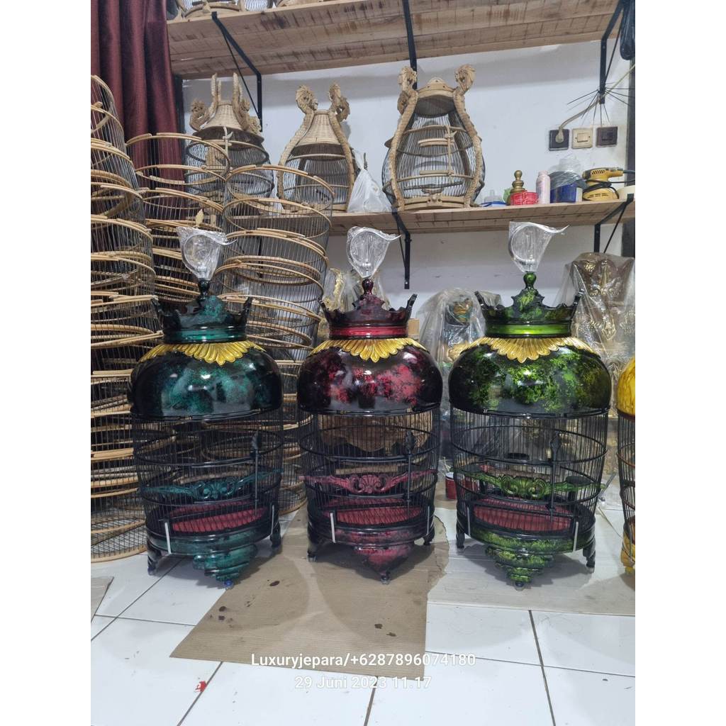 sangkar burung perkutut kayu jati