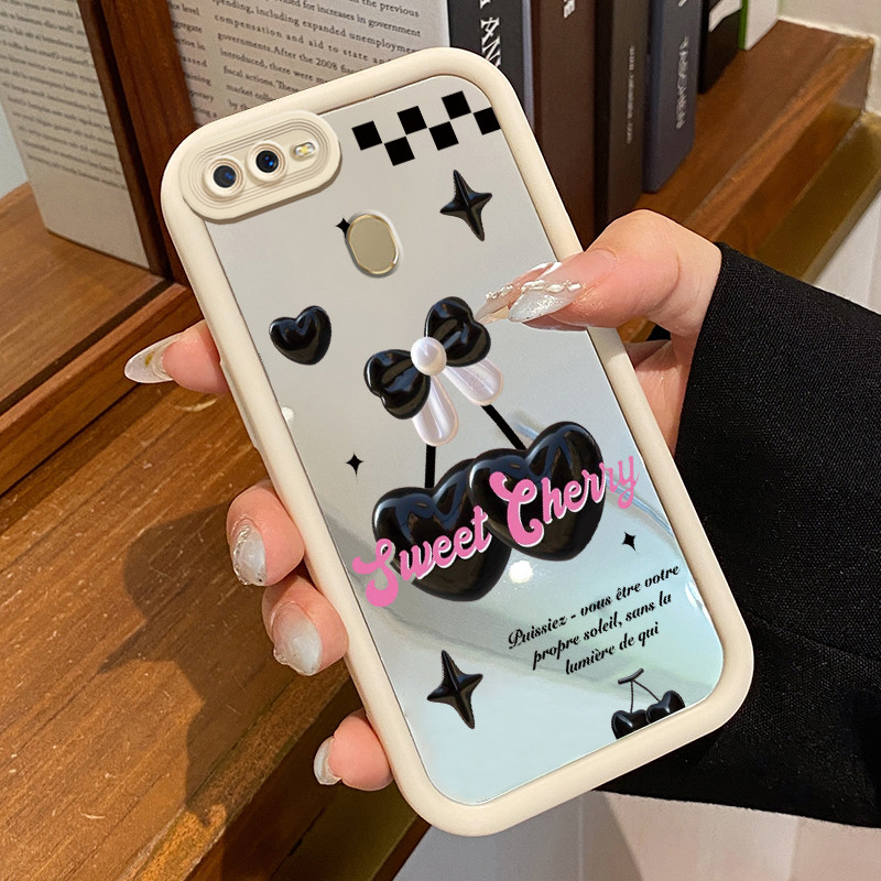 Casing Hp OPPO A7 OPPO A5s OPPO A12 OPPO A12S A11k Case Casing Inggris Hitam Pola Kasus cermin tangg