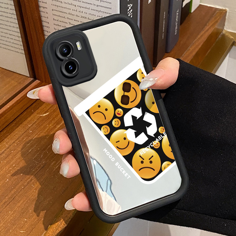 Casing Hp VIVO Y15S Y15A Y15C Y01 Case Casing Sebuah tas emosi Pola Kasus cermin tangga HP Kasing Si