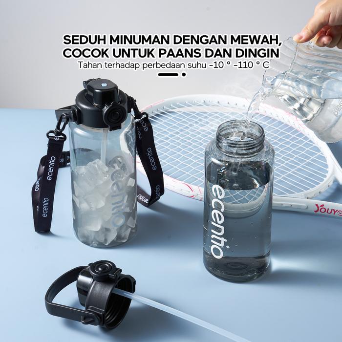 Ecentio Botol Plastik 1100Ml Botol Minum Besar Botol Minum Olahraga Sport Botol Minum Anak Cowok