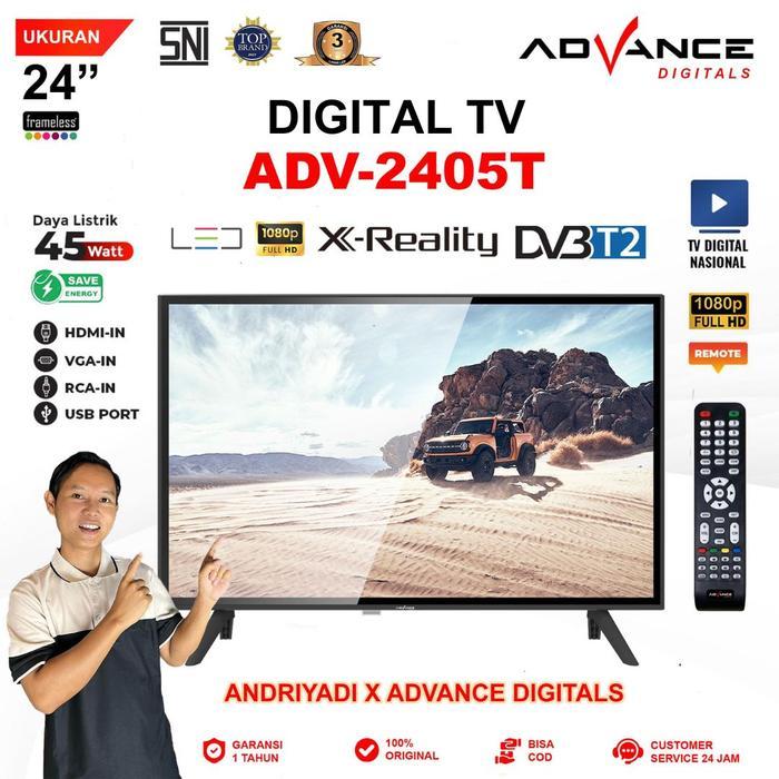 [ExclusiveAndriyadi] ADV-2405T : TV dan MONITOR Advance 24" TV Digital Layar BOE LCD/LED Full HD