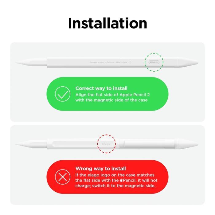 Case Apple Pencil Pro / 2 Elago Pencil Clip Case Silicone Soft Cover Nib Tips Original New 2nd gen