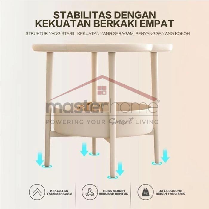 Masterhome Meja Kecil Tamu Meja Kopi Samping Sofa Meja Kamar Nakas Minimalis Bahan Plastik