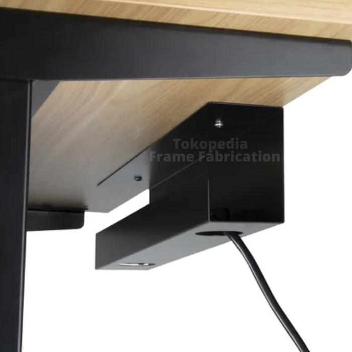 Under Desk Metal Cable Tray Organizer Cable Management Hitam Meja