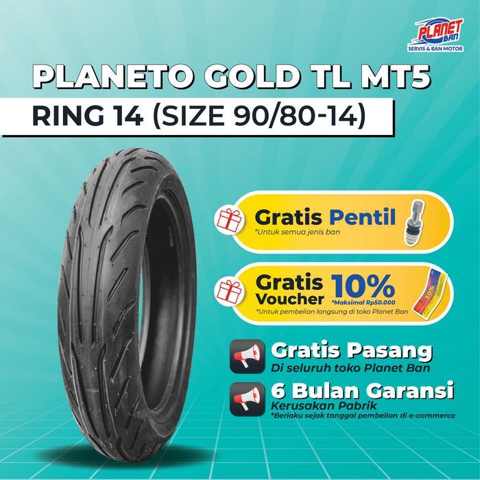 Ban Motor Ring 14 - 90/80 Planeto Gold Mt5 (Ban Motor Depan Vario 125 New, Vario 150, Ban Motor