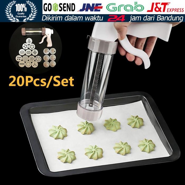 Cookies Press Set 20Pcs Semprit Alat Cetak Kue Kering Cake Mold Gun