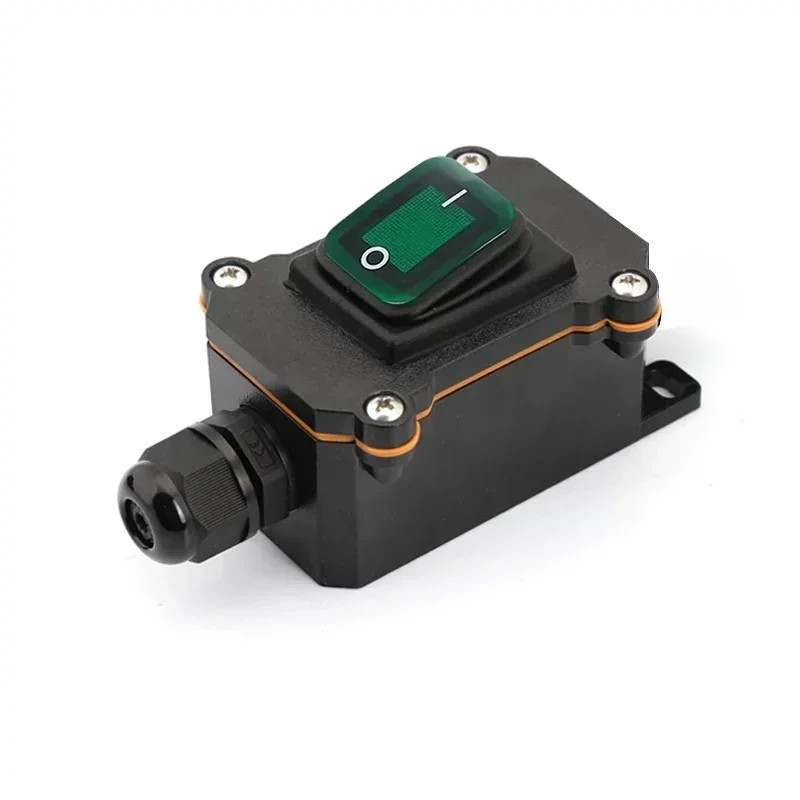 IP65 Sealed Waterproof Outdoor Auto/Boat/Marine Rocker Switch w/ LED, Outdoor Box & Inline Cord