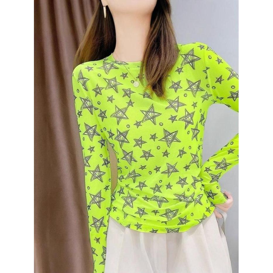 Outer Transparan Star Korean Blouse Atasan Lengan Panjang