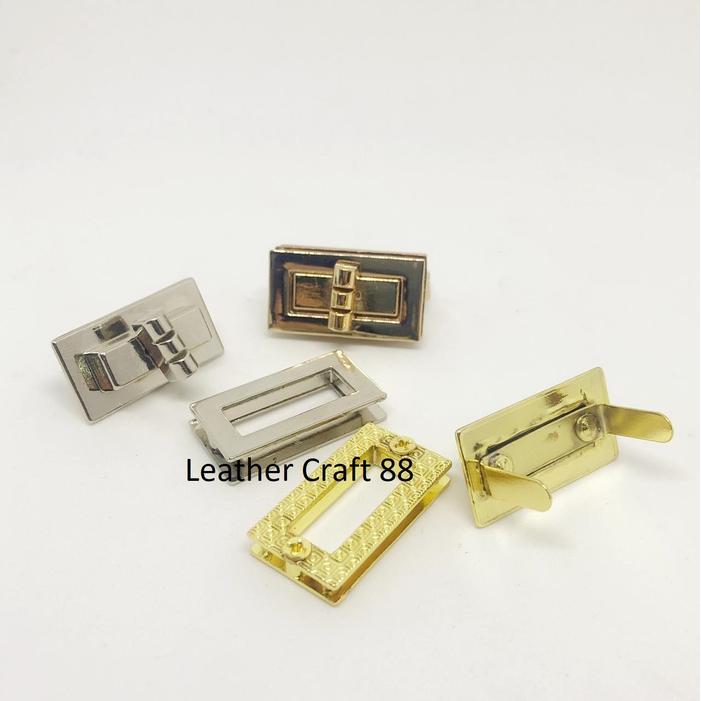 Kunci Tas Kotak/ Kunci Putar / Kancing Putar 3 Cm