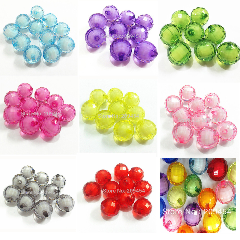 Wholesale 8mm/10mm/12mm/16mm/20mm Acrylic Round Faceted Beads in Beads For Fashion Jewelry/DIY/Beads