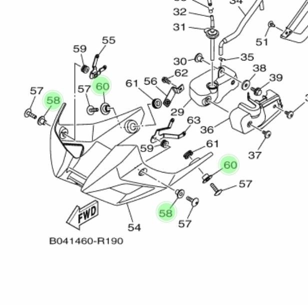 COLLAR UNDERCOWL YAMAHA MT25 ORIGINAL