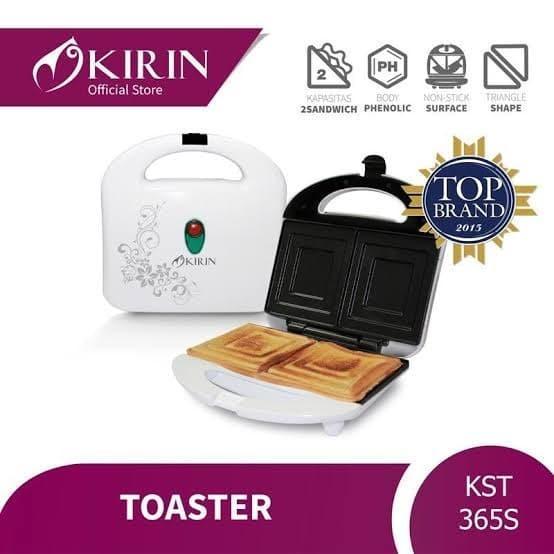 Sandwich Toaster Kirin KST-365S - Pemanggang Roti 2 Slot, 350 Watt