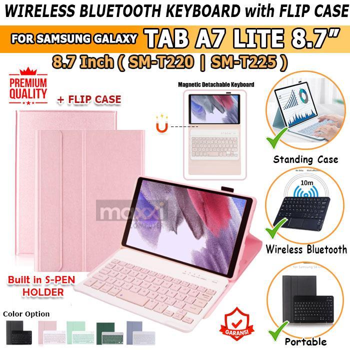 Samsung Tab A7 Lite Bluetooth Keyboard Keybord Kibord Kibot Case Warna