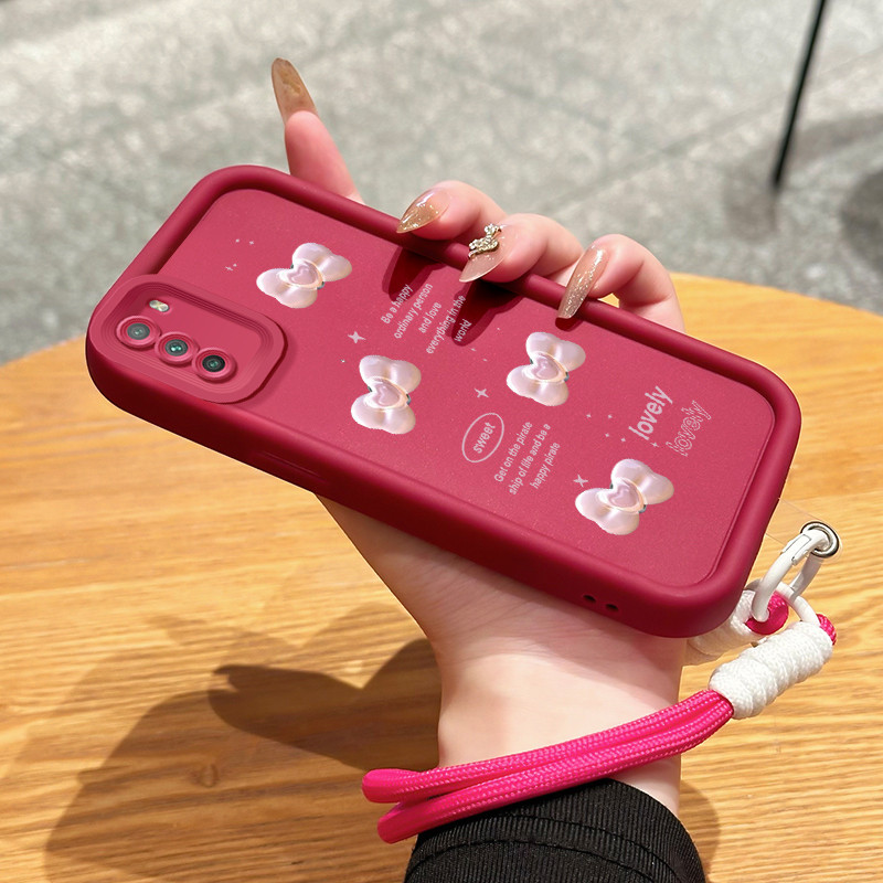 Casing Hp untuk POCO M3 Case Hp Kasing Kesing Cesing Silikon soft shell Berisi tali gantung Kartun M