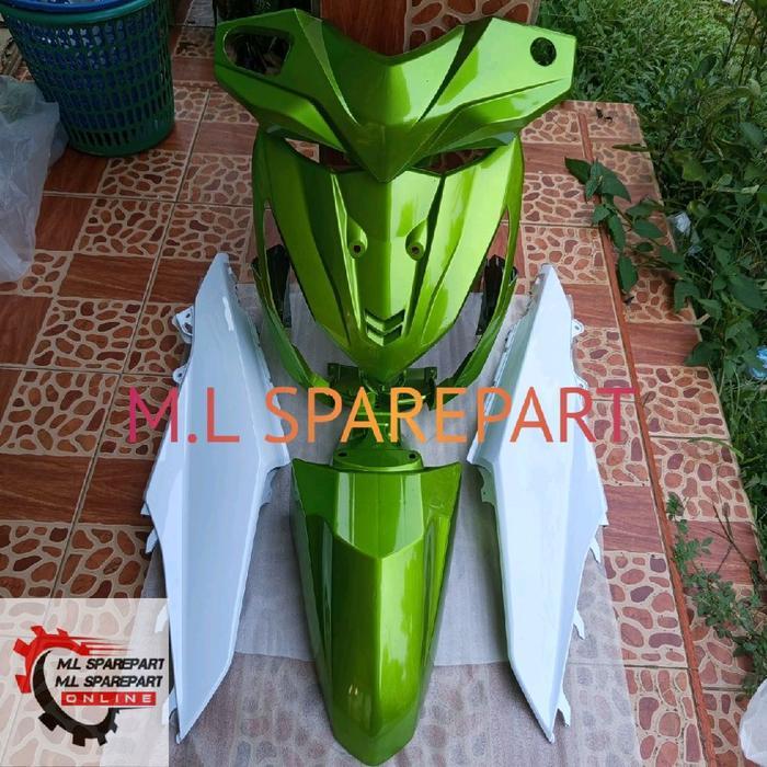 Cover full body halus honda beat fi starter kasar 2013-2014 warna hijau putih Motorcycle Sparepart